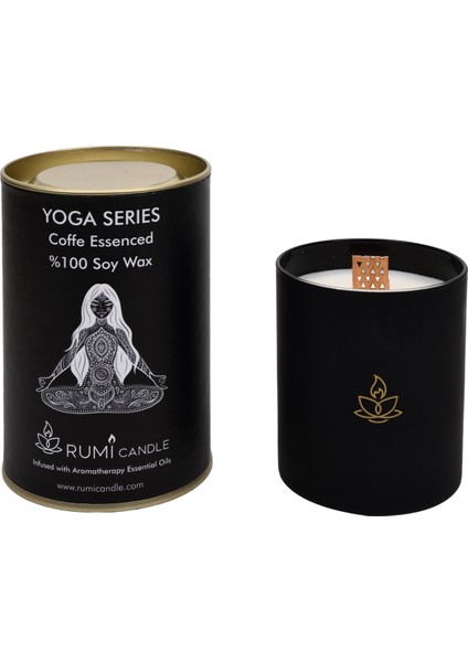 Rumi Candle Yoga Mumu Serisi Soya Mum Soya Wax Ahşap Fitil Lüx Mum Kokulu Aromaterapik Esansiyel Mum