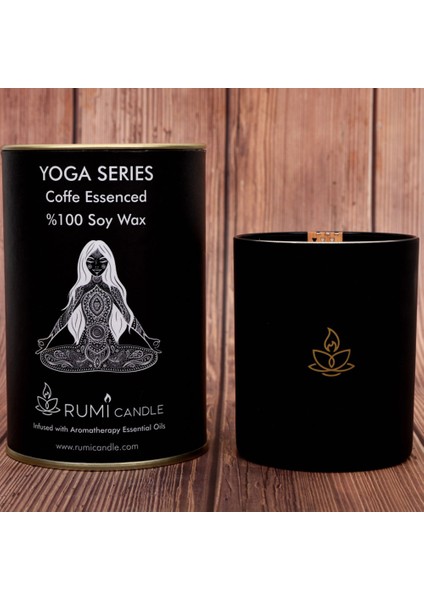 Rumi Candle Yoga Mumu Serisi Soya Mum Soya Wax Ahşap Fitil Lüx Mum Kokulu Aromaterapik Esansiyel Mum