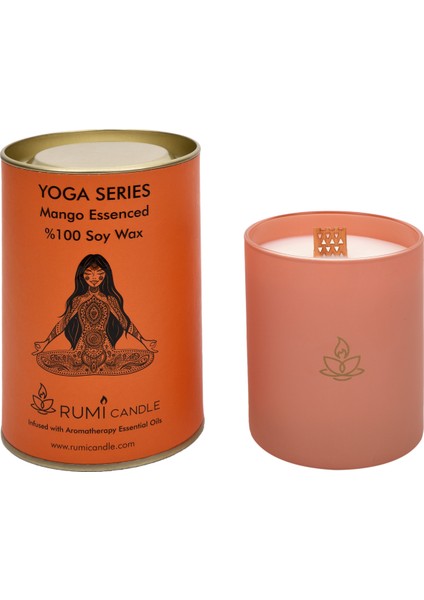 Rumi Candle Yoga Mumu Serisi Soya Mum Soya Wax Ahşap Fitil Lüx Mum Kokulu Aromaterapik Esansiyel Mum