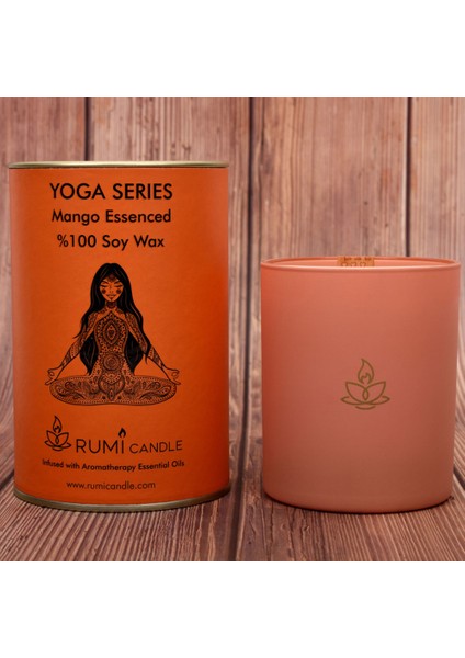 Rumi Candle Yoga Mumu Serisi Soya Mum Soya Wax Ahşap Fitil Lüx Mum Kokulu Aromaterapik Esansiyel Mum