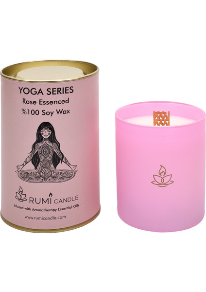 Rumi Candle Yoga Mumu Serisi Soya Mum Soya Wax Ahşap Fitil Lüx Mum Kokulu Aromaterapik Esansiyel Mum