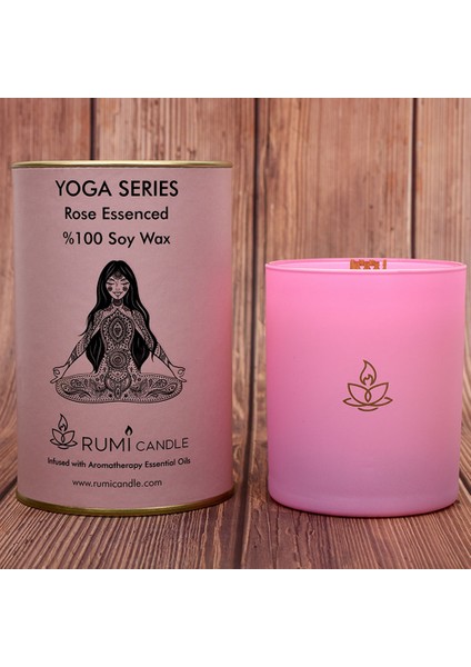 Rumi Candle Yoga Mumu Serisi Soya Mum Soya Wax Ahşap Fitil Lüx Mum Kokulu Aromaterapik Esansiyel Mum