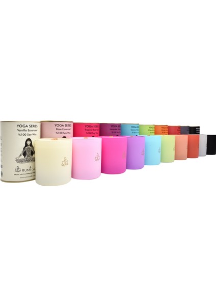 Rumi Candle Yoga Mumu Serisi Soya Mum Soya Wax Ahşap Fitil Lüx Mum Kokulu Aromaterapik Esansiyel Mum