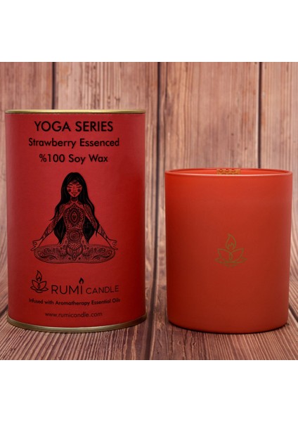 Rumi Candle Yoga Mumu Serisi Soya Mum Soya Wax Ahşap Fitil Lüx Mum Kokulu Aromaterapik Esansiyel Mum