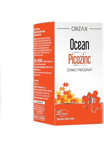 Picozinc Takviye Edici Gıda 30 Tablet