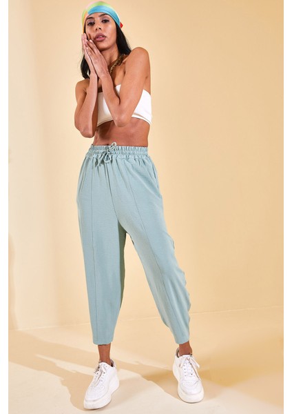 Mint Yeşili Beli Lastikli Slouchly Pantolon 2YXK5-46168-58 indirimleri