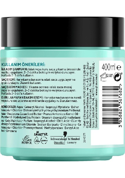 4'ü 1 Arada Nemlendirici Saç Bakım Kürü 400 ml modelleri