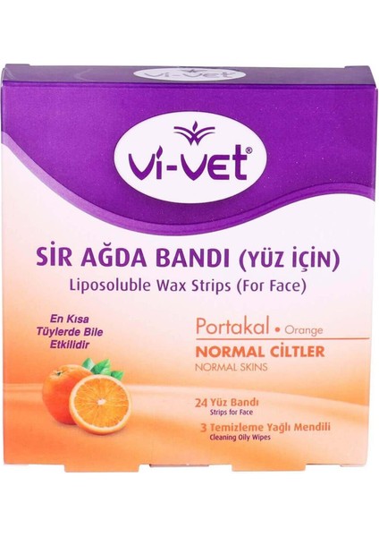Vivet Yüz Sir Ağda Bandı Portakal 24'lü