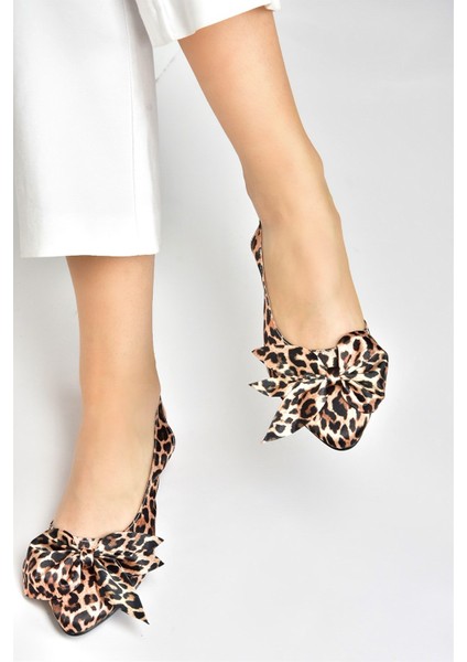Leopar Saten Kumaş Kadın Babet H726809004 fiyatları