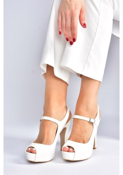Beyaz Platform Topuklu Kadın Abiye Ayakkabı M348007009 fiyatları