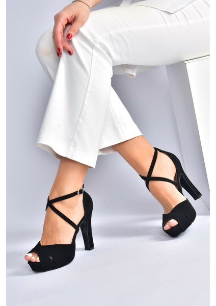 Siyah/siyah Nubuk Platform Kalın Topuklu Kadın Abiye Ayakkabı M348010201 modelleri