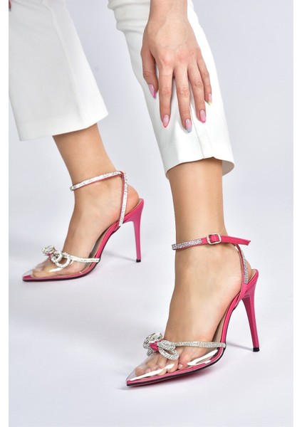 Fuşya Şeffaf Kadın Topuklu Ayakkabı K654051223 indirimleri