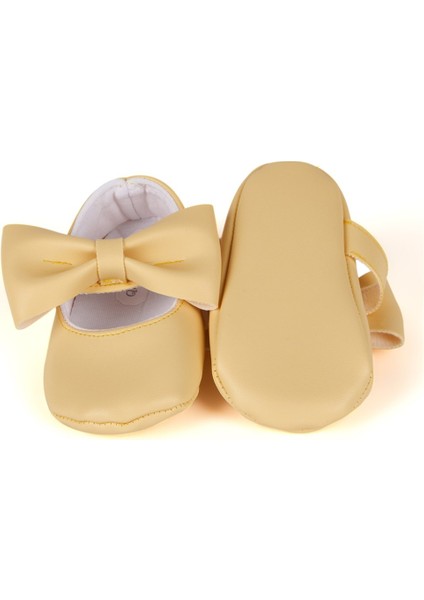 Sarı Kız Bebek Suni Deri Fiyonklu Babet Patik indirimleri