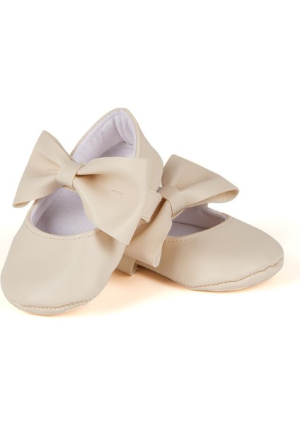 Krem Kız Bebek Suni Deri Fiyonklu Babet Patik fiyatları
