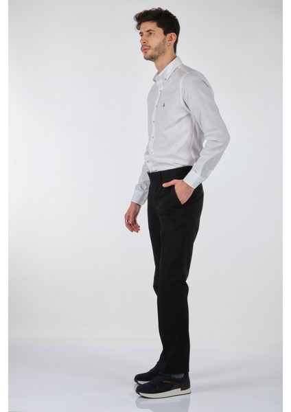 Slim Fit Dar Paça Normal Bel Siyah Erkek Pantolon 00536210