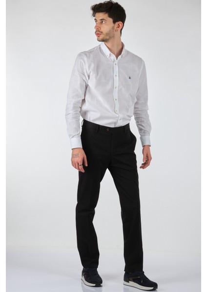 Slim Fit Dar Paça Normal Bel Siyah Erkek Pantolon 00536210