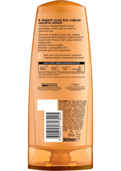 L'oreal Paris Elseve 6 Mucizevi Yağ Besleyici Bakım Kremi 360 ml modelleri
