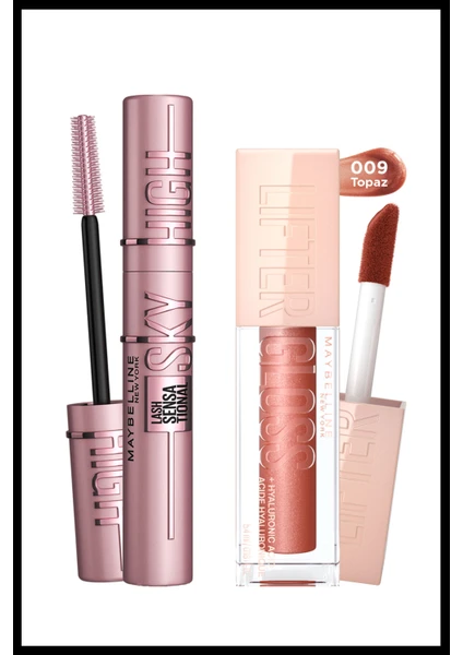 L'Oréal Paris Maybelline New York Lash Sensational Sky High Maskara & Lifter Gloss Nemlendirici Dudak Parlatıcısı- 009 Topaz