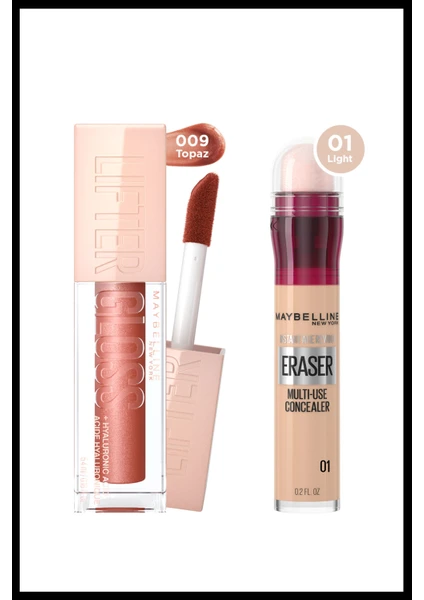 L'Oréal Paris Maybelline New York Instant Anti Age Eraser Kapatıcı - 01 Light & Lifter Gloss Nemlendirici Dudak Parlatıcısı 009 Topaz