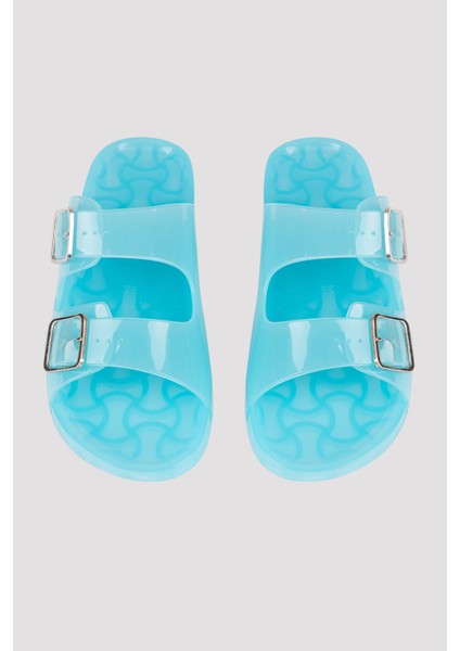 Bu Mavi Neon Jelly Terlik