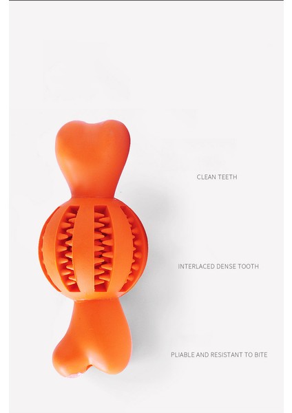 Pet Köpekler Yiyecek Isırmaya Karşı Dayanıklı Besleyici Diş Temizleme Topu - Boyut: S / Turuncu (Yurt Dışından) modelleri