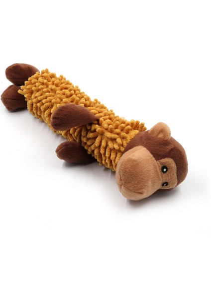 Pet Köpek Kedi Peluş Maymun Koyun Timsah Ses Bite Oynarken Oyuncak - Kahverengi Maymun (Yurt Dışından)