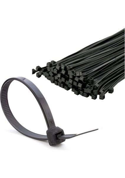 3,6 x 150 mm Siyah 15 cm Kablo Bağı Cırt Kelepçe 100 Lü