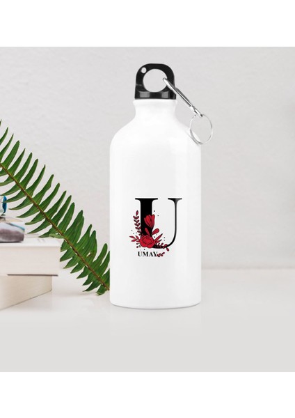 Kişiye Özel U Baş Harf ve Isimli Metal Suluk (500 Ml.)