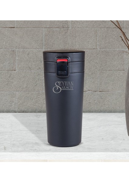 Kişiye Özel 5303 Siyah Çelik Termos Kupa 350ML