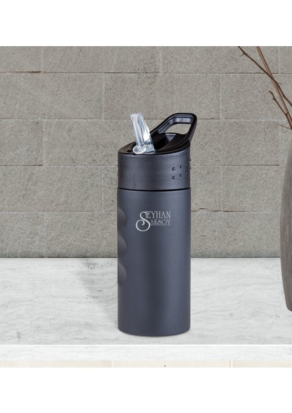 Kişiye Özel 5302 Siyah Çelik Matara 500ML