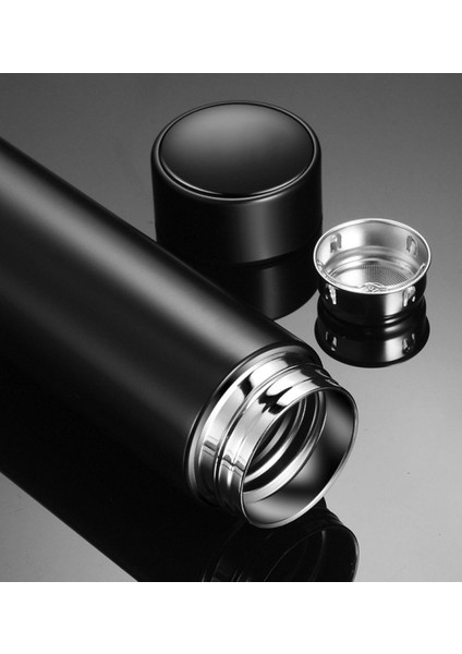 Kişiye Özel Dijital Sıcaklık Göstergeli Süzgeçli Siyah Termos 450ML indirimleri