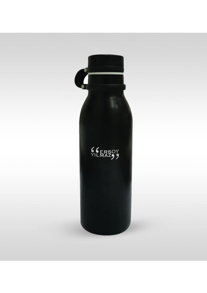 Kişiye Özel Şişe Şeklinde Siyah Çelik Termos 500ML