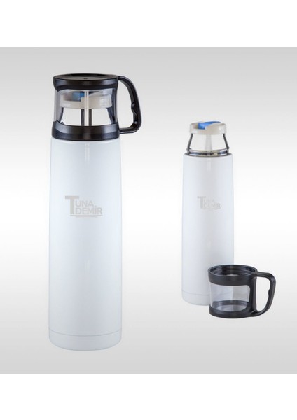 Kişiye Özel 789 Beyaz Paslanmaz Çelik Termos 500 ml