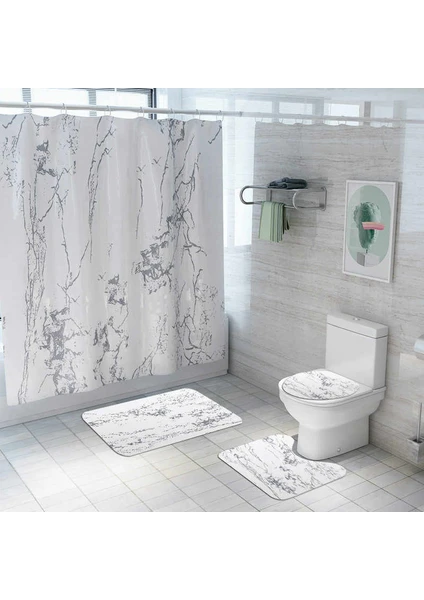 Banyo Askılığı Duş Perde Borusu 123-200 cm Beyaz