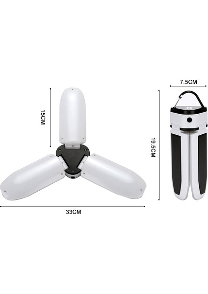 Çok Fonksiyonlu USB Şarj 60 LED Trefoil Kamp Lambası Açık (Yurt Dışından)