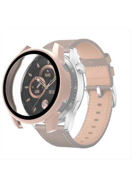 For Huawei Watch Gt 3 46MM Pc + Tempered Glass Watch Protective Case(Pink) (Yurt Dışından)