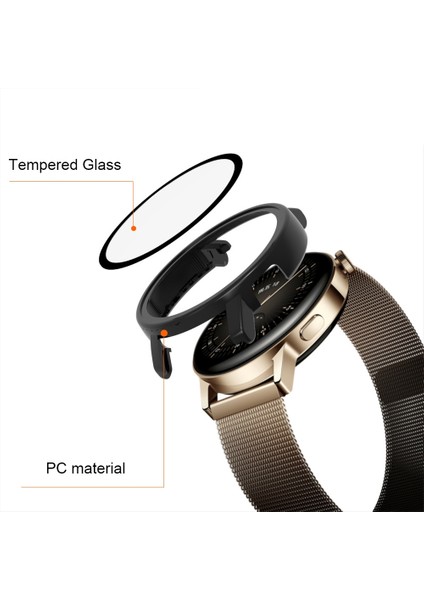 For Huawei Watch Gt 3 46MM Pc + Tempered Glass Watch Protective Case(Pink) (Yurt Dışından)