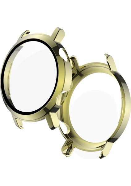 For Huawei Watch Gt2 42MM 2 In 1 Tempered Glass Screen Protector + Fully Plating Pc Case(Golden) (Yurt Dışından)