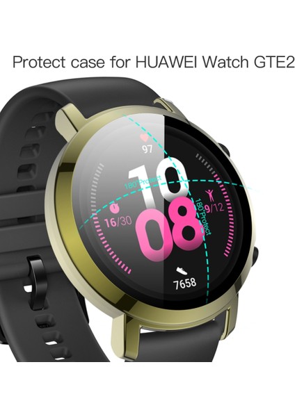 For Huawei Watch Gt2 42MM 2 In 1 Tempered Glass Screen Protector + Fully Plating Pc Case(Golden) (Yurt Dışından) fırsatları