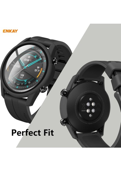 For Huawei Watch Gt 2 42mm Pc Case + 9h Glass Protector (Pembe) (Yurt Dışından) fırsatları