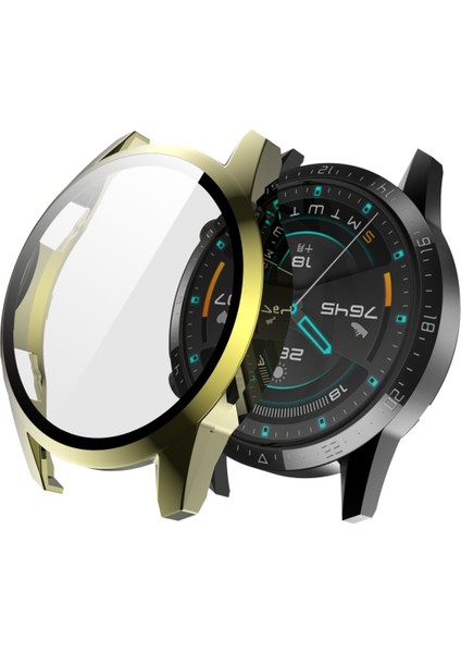 For Huawei Watch Gt2 46MM 2 In 1 Tempered Glass Screen Protector + Fully Plating Pc Case(Golden) (Yurt Dışından) fiyatları