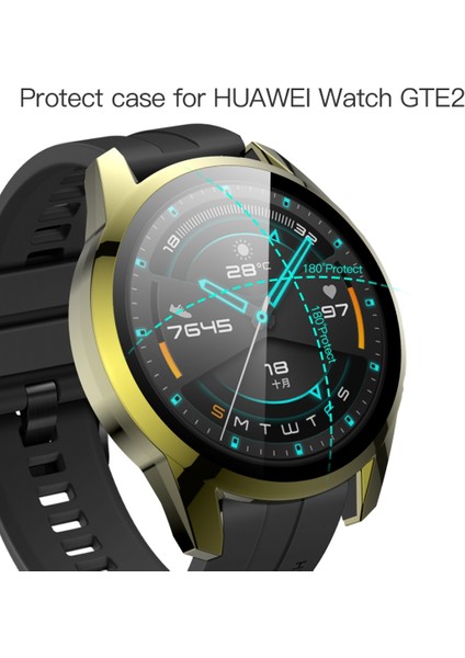 For Huawei Watch Gt2 46MM 2 In 1 Tempered Glass Screen Protector + Fully Plating Pc Case(Golden) (Yurt Dışından) fırsatları