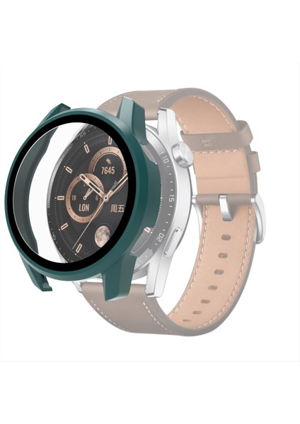 For Huawei Watch Gt 3 46MM Pc + Tempered Glass Watch Protective Case(Olive Green) (Yurt Dışından)