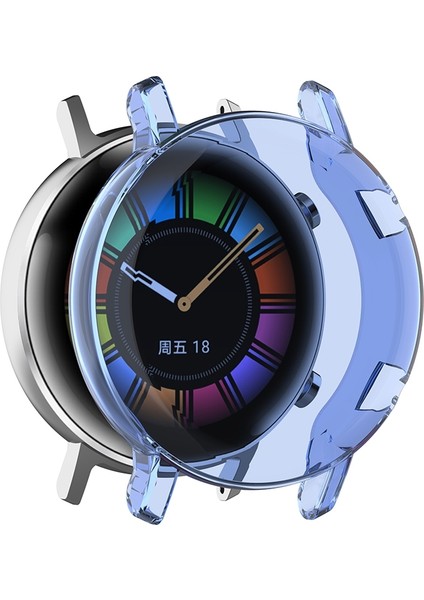 For Huawei Watch Gt2 42MM Full Coverage Watch Protective Case With Screen(Transparent Blue)