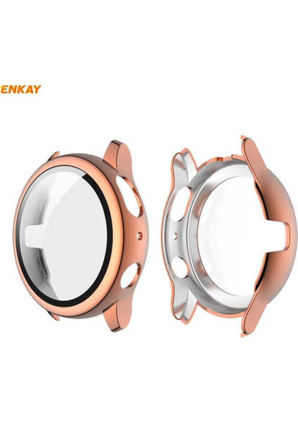 For Samsung Galaxy Watch Active 2 44MM Pc Case + Glass Film(Rose Gold) (Yurt Dışından)