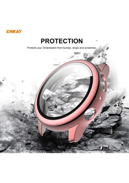 For Samsung Galaxy Watch Active 2 44MM Pc Case + Glass Film(Rose Gold) (Yurt Dışından) fırsatları