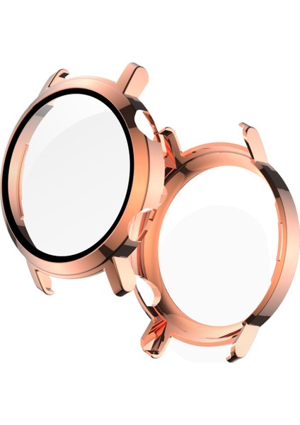 For Huawei Watch Gt2 42MM 2 In 1 Tempered Glass Screen Protector + Fully Plating Pc Case(Rose Gold) (Yurt Dışından)