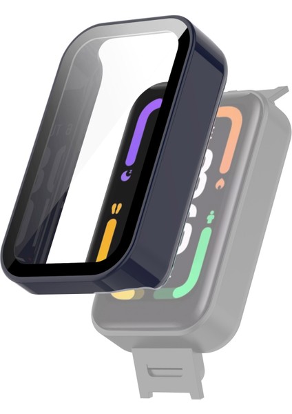 For Xiaomi Redmi Smart Band Pro Pc + Tempered Glass Watch Protective Case(Ink Blue) (Yurt Dışından)