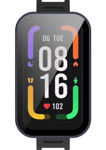 For Xiaomi Redmi Smart Band Pro Pc + Tempered Glass Watch Protective Case(Ink Blue) (Yurt Dışından)