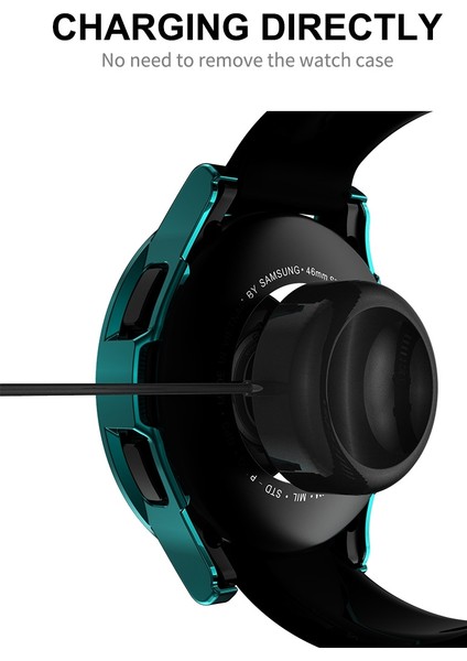 For Samsung Galaxy Watch4 Classic 42MM Pc Case + Glass Film(Cyan) (Yurt Dışından) fiyatları